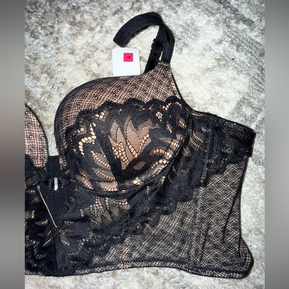 Adore Me Black and Tan Lace Sexy Bra- Size 34A - Picture 4 of 8